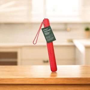 Starbucks Red Textured Holder & Strap, 2 Straw & Cleaner Set 2024